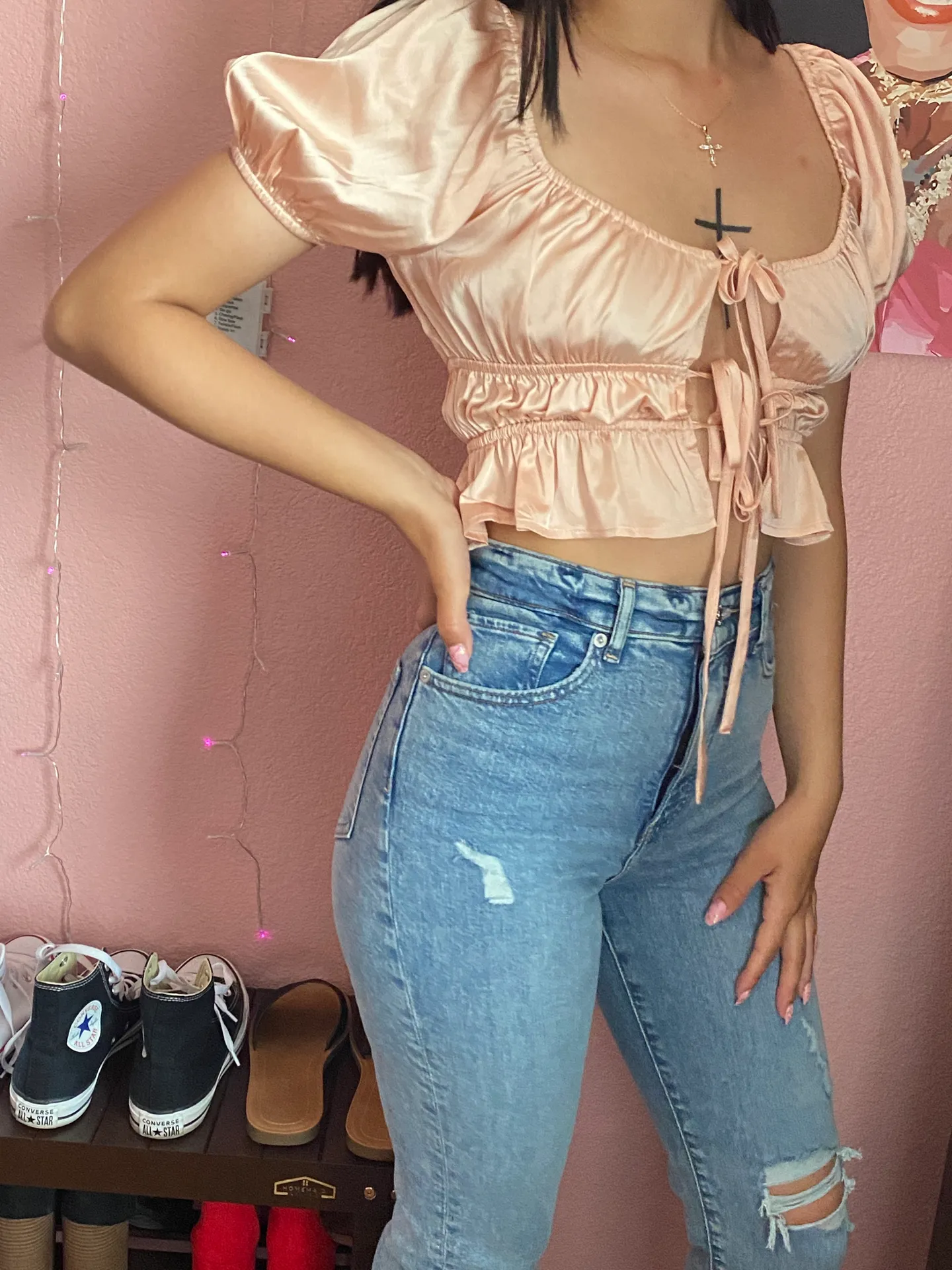 Forever 21 Dusty Rose Silk Top - Image 2