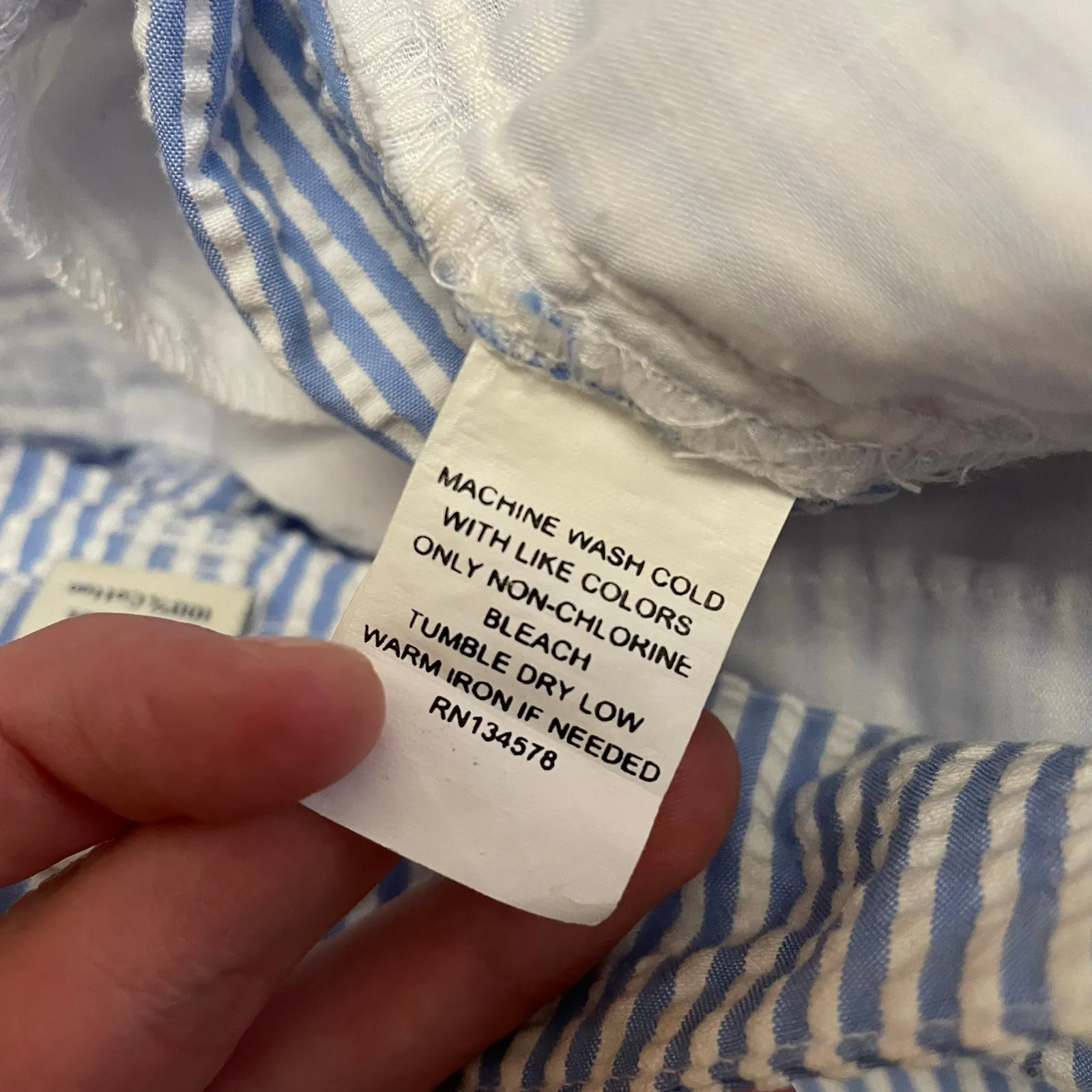 Vineyard Vines Women’s 4 Blue White Seersucker Cotton Pants Straight Leg Preppy - Image 7