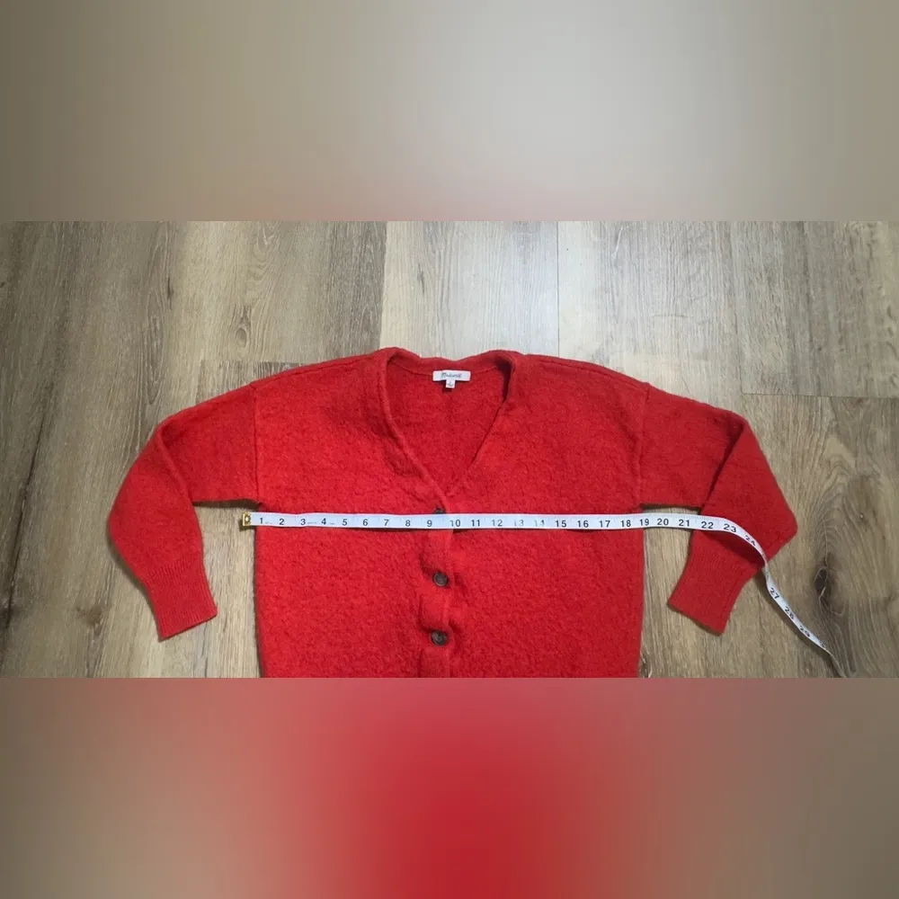 Madewell Vibrant Red Button-Up Cardigan 🍁🥮🍂 - Image 5