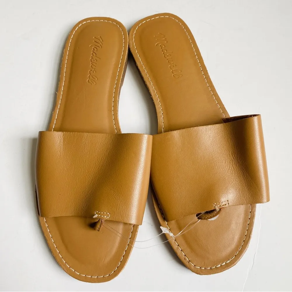 Madewell leather flats in saddle - Image 5