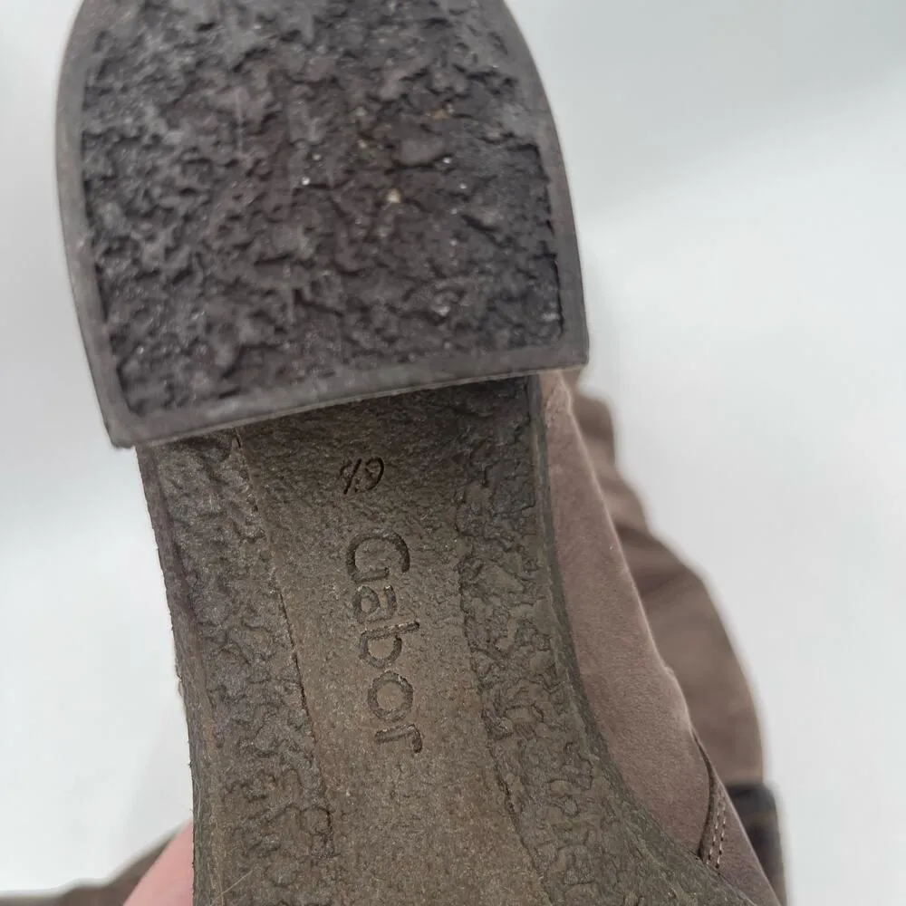 GABOR Boots US Size 9 Suede Nubuck Oslo Mid Calf Zip Heeled Leather Winter Taupe Brown - Image 13