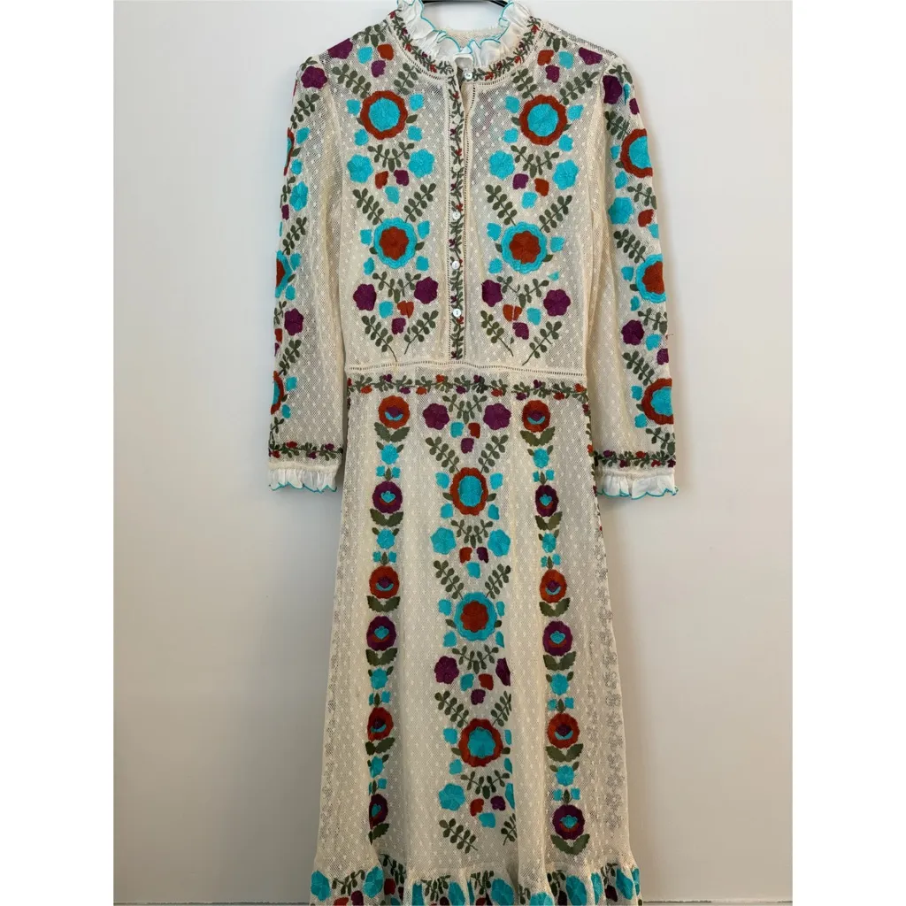 Antik Batik EMBROIDERED MAXI DRESS ARY White - Image 3