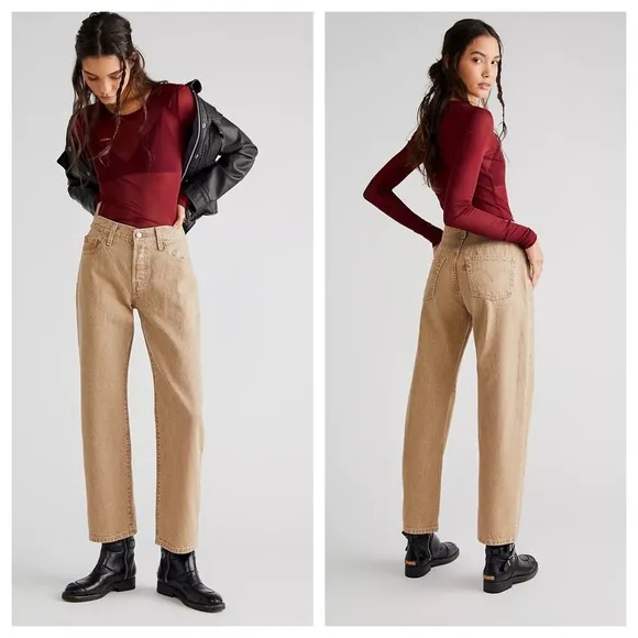 NWT Levis Jeans Premium Fresh 90’s Straight Leg Loose Fit Brown Cherry Tag  31 - Image 2