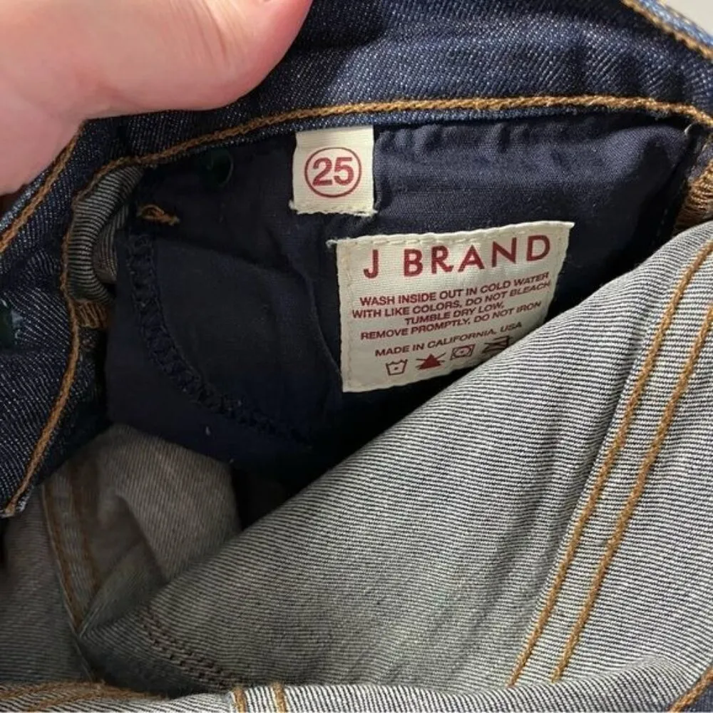 J Brand low rise skinny leg blue denim jeans pure dark wash size 25 - Image 11