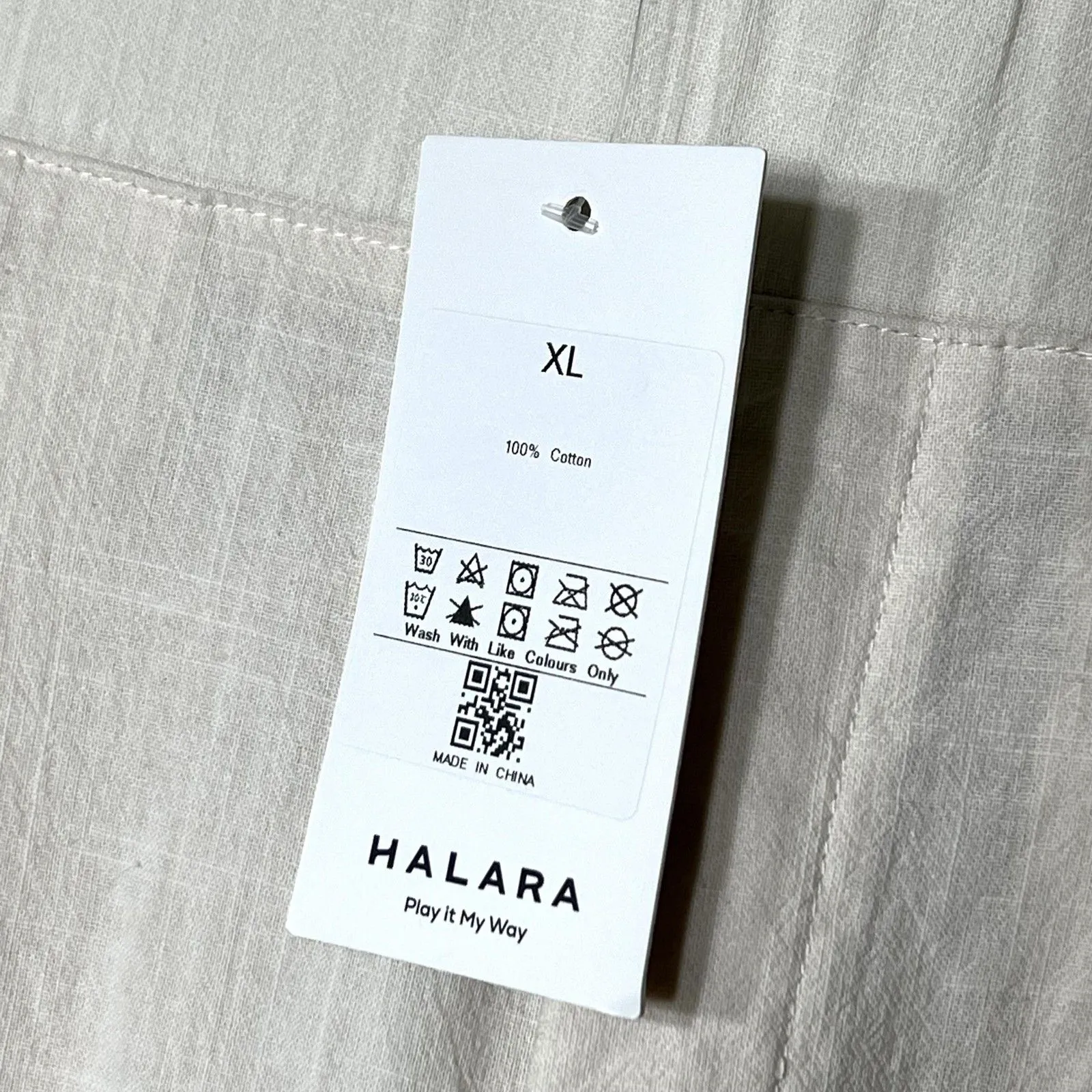 Halara Pants Womens XL White Pleated Wide Leg Cropped Elastic Waist Pockets - Image 5