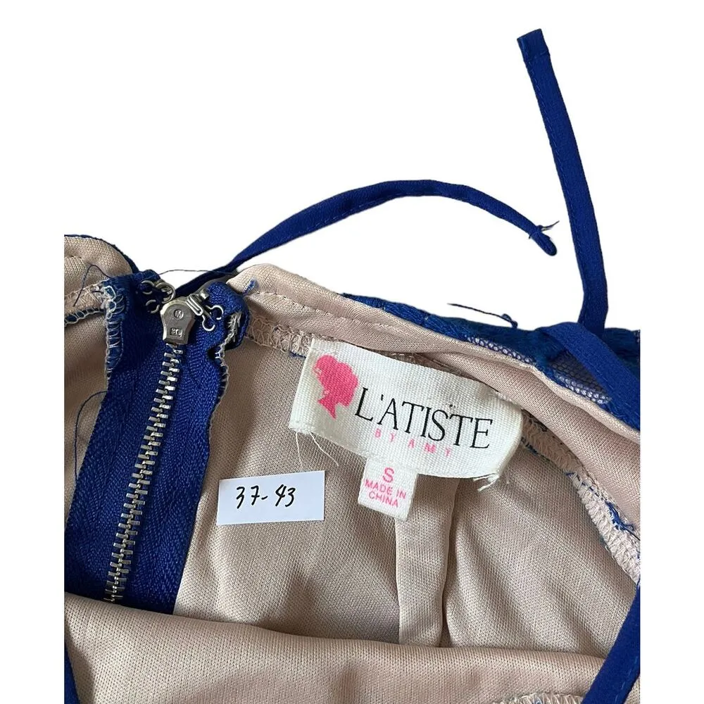 L'atiste by Amy Gray Lace Halter Fitted Bodycon Dress Women's Size Small | 37-43 - Image 4