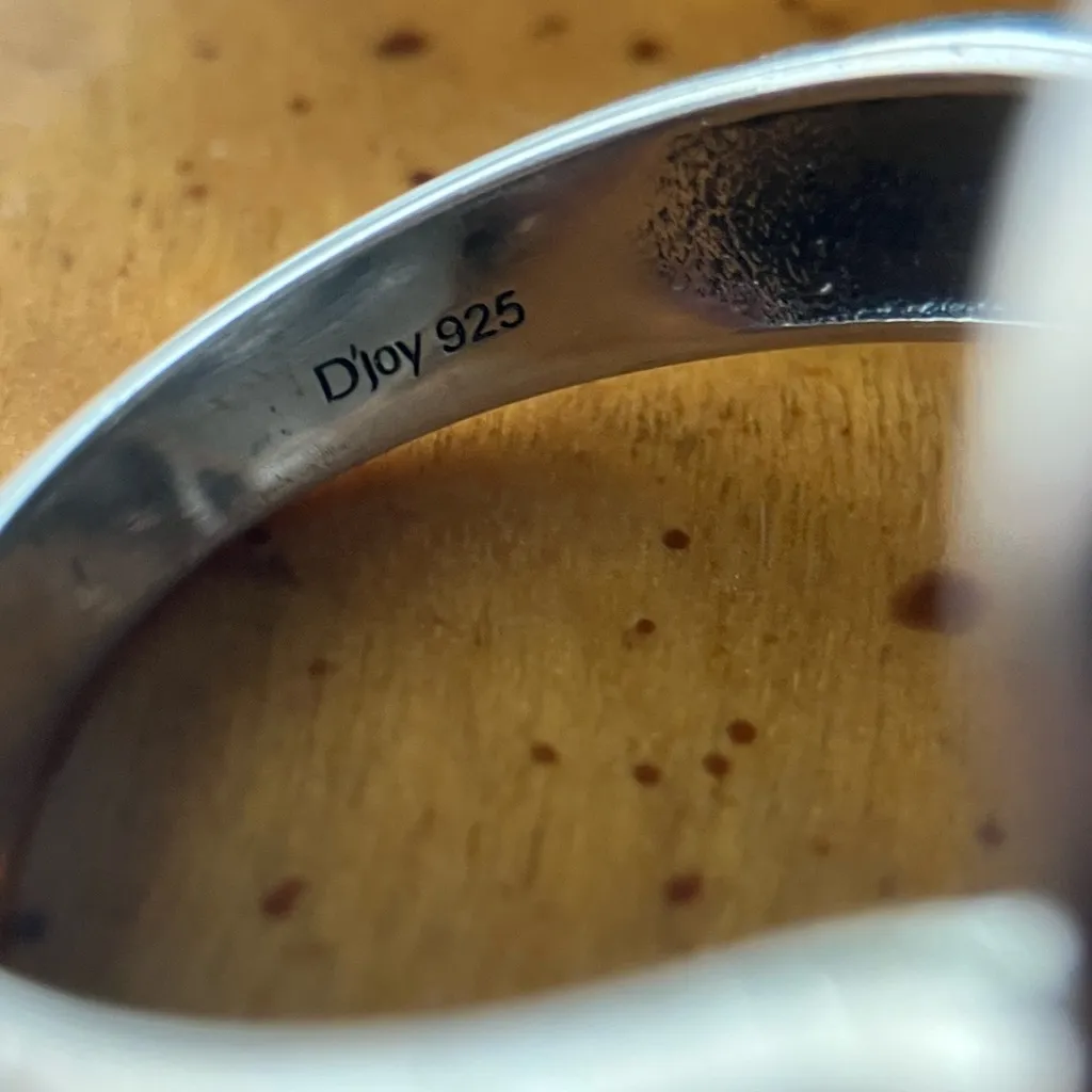 White Buffalo Turquoise Sterling Silver Statement Ring Size 10 - Image 6