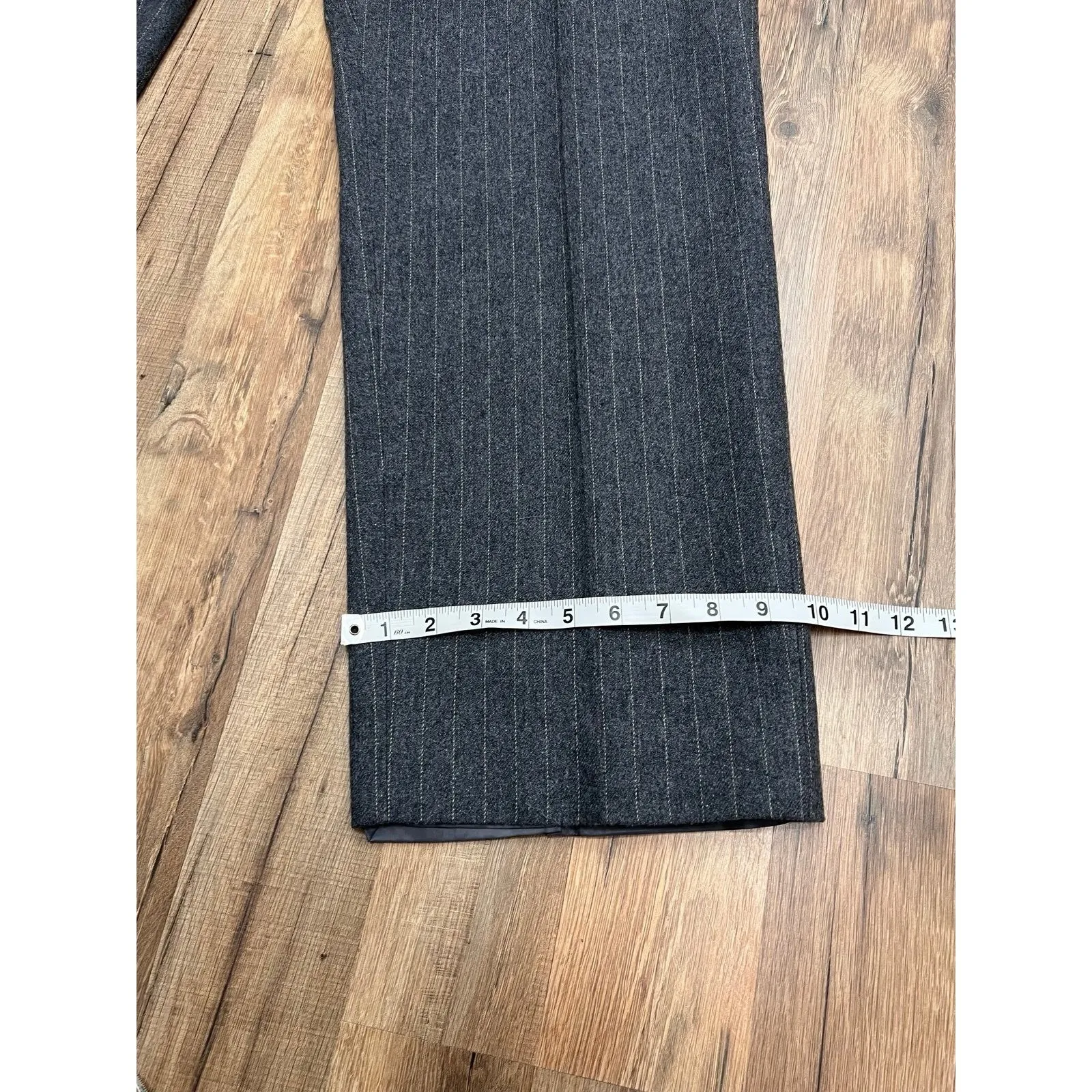 Kasper Women's Wool Blend Pinstripe Dress Pants Gray Size 14 Career Work Classic - Image 8