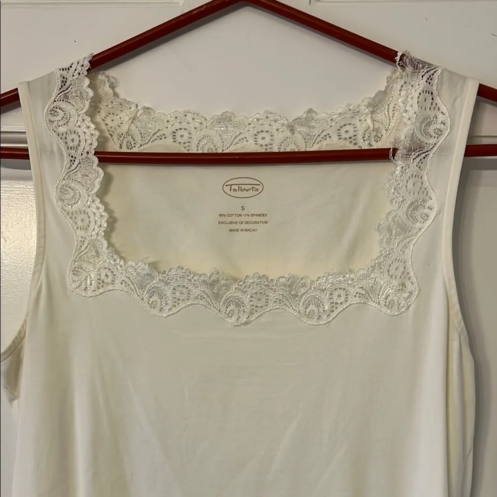 Talbots White Lace Trim Tank Top - Image 6