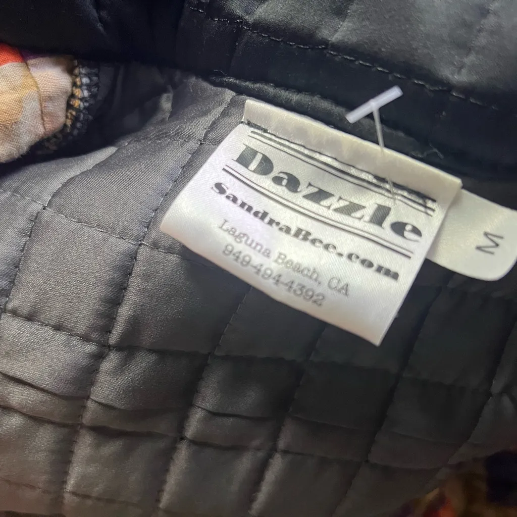 Women’s open front jacket size M quilted artsy fun whimsical statement casual Size M - Image 4