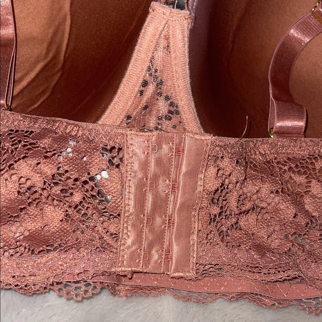 Daisy Fuentes NWT  Intimates Long Line Lace Bra 42D - Mauve/Rose/Rust - Image 9