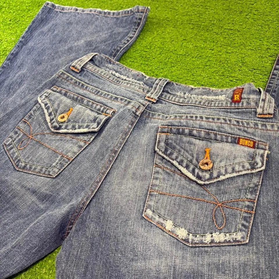 Vintage Y2K Bongo Women's 9 Blue Denim Jeans Mid Rise‎ Bootcut Grunge Retro - Image 3