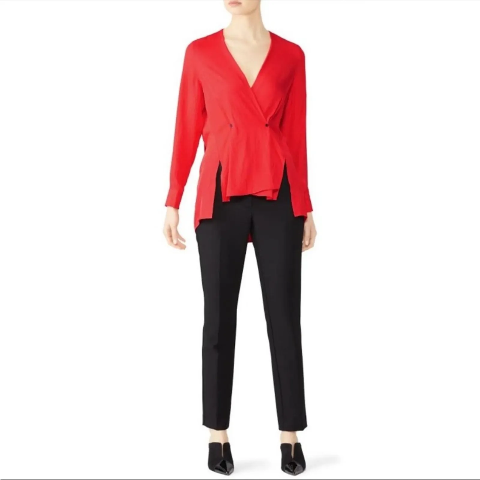 Rag & Bone Debbie red long sleeve top - Image 3