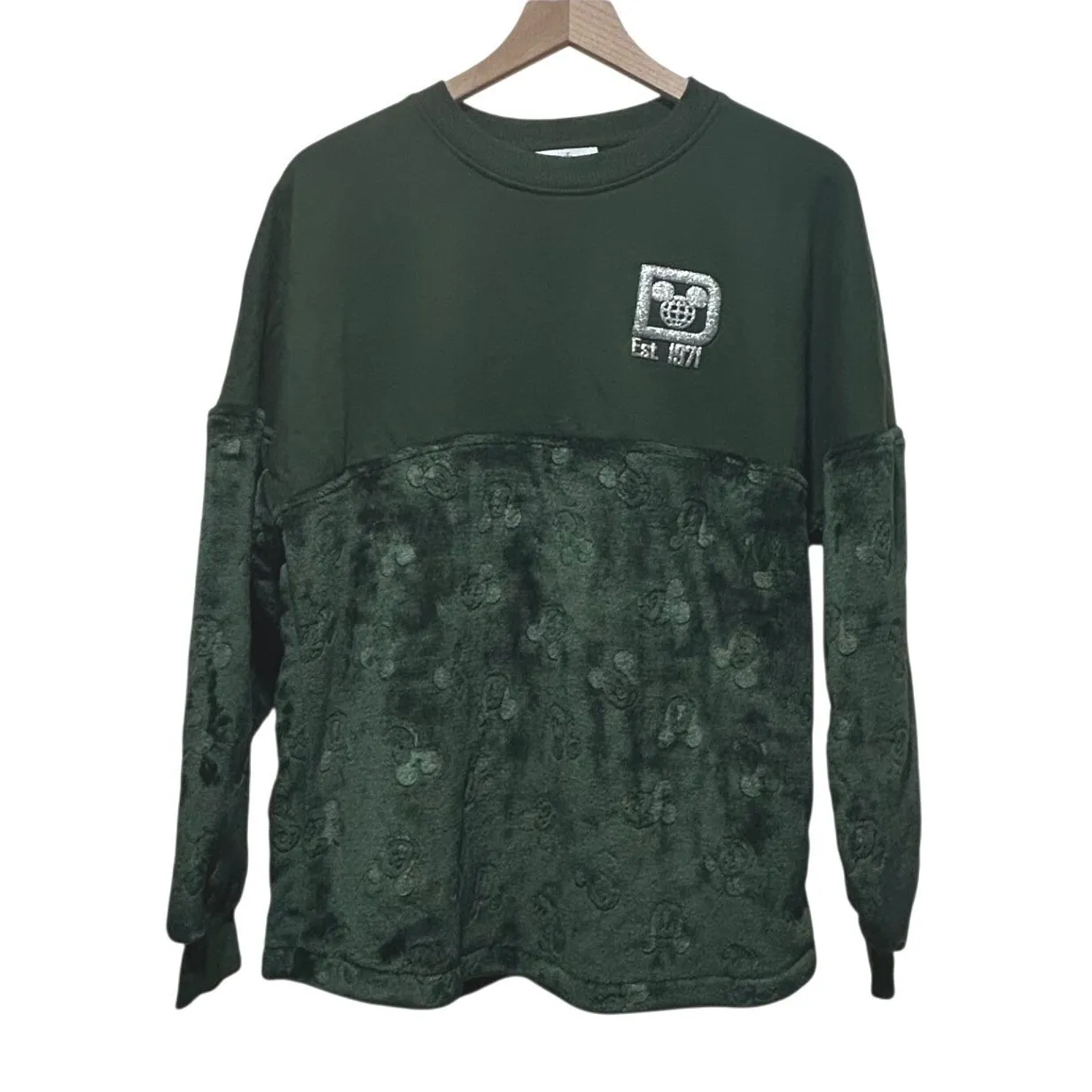 Disney Spirit Jersey Green Mickey Mouse Est 1971 Walt Disney World Sweatshirt - Image 2