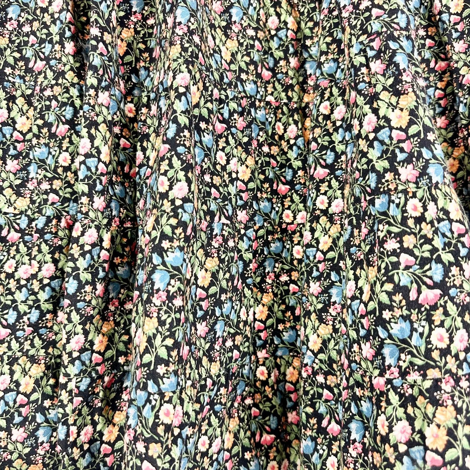 Vintage Square Up Fashions Ditsy Floral Midi Skirt Size Medium USA Made Cottage - Image 5