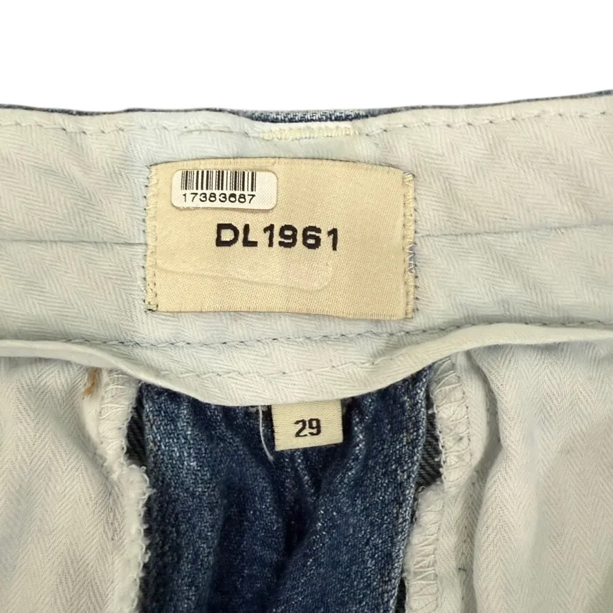 DL1961 Hepburn Wide Leg High Rise Pleated Jeans in Blue Wash, Size 29 - Image 6