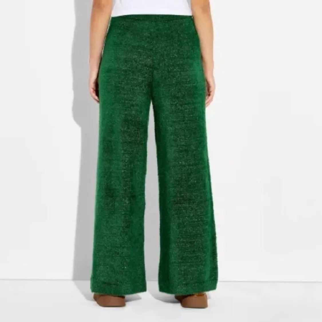 Wicked Katie Kime Emerald Green Fuzzy Wizard of Oz Emerald City Wide Leg Pants Size XXS - Image 6