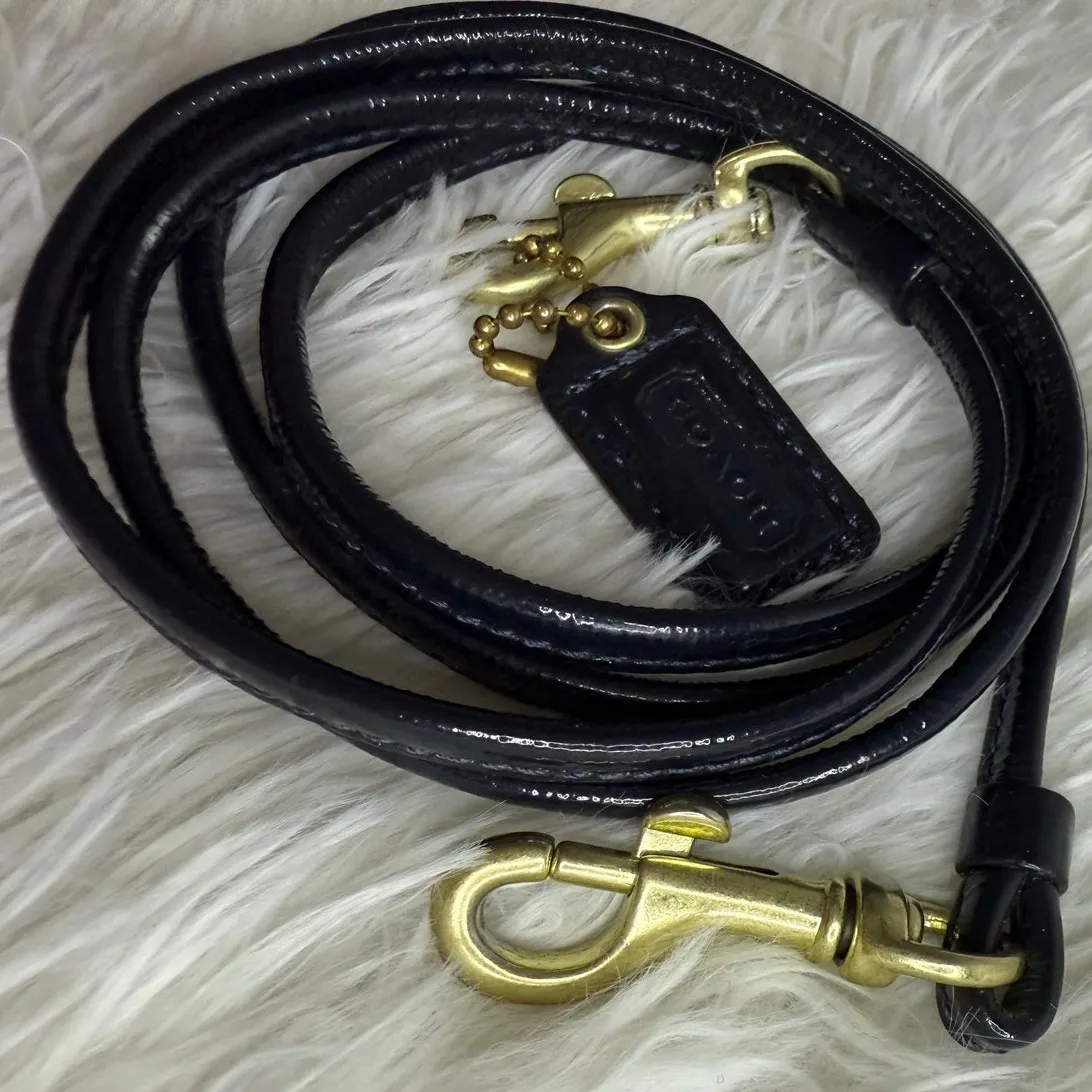 COACH BLUE Gold Patent Leather Hangtag Hang tag and Crossbody Replacement Strap - Image 3