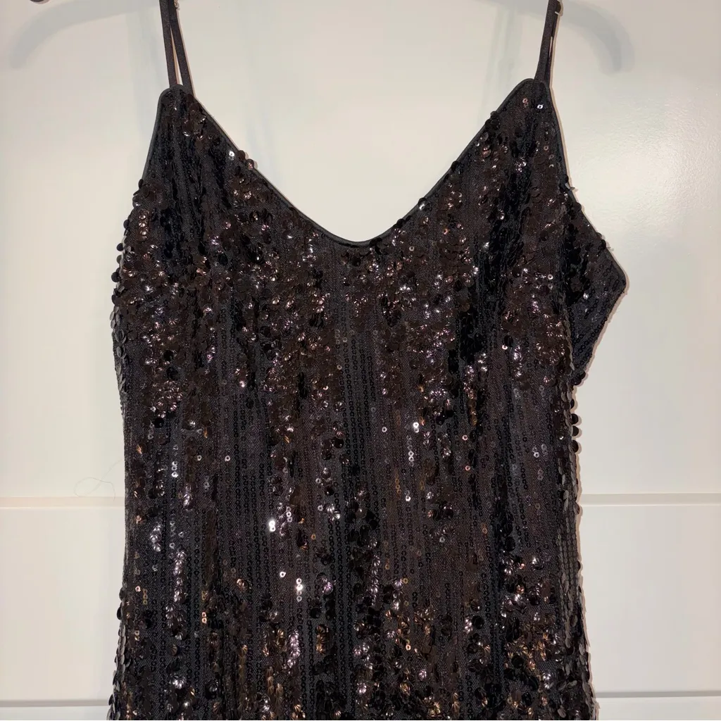 Lulus Bubbly Poppin’ Black Sequin Dress Small - Image 4