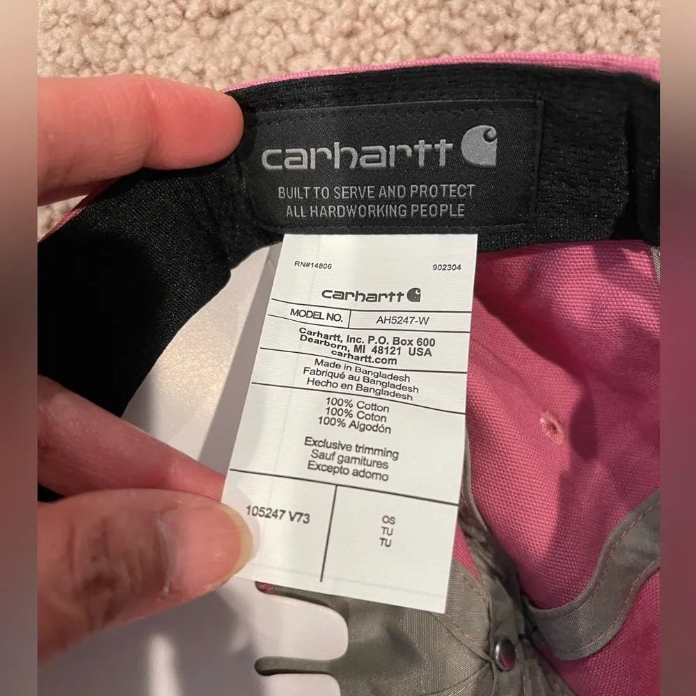 Women's Pink CARHARTT Canvas Script Graphic Cap - Image 3