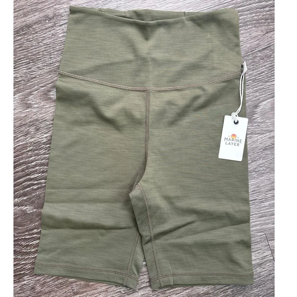 NWT Marine Layer Studio Bike Short In Olive Size XS - Image 2