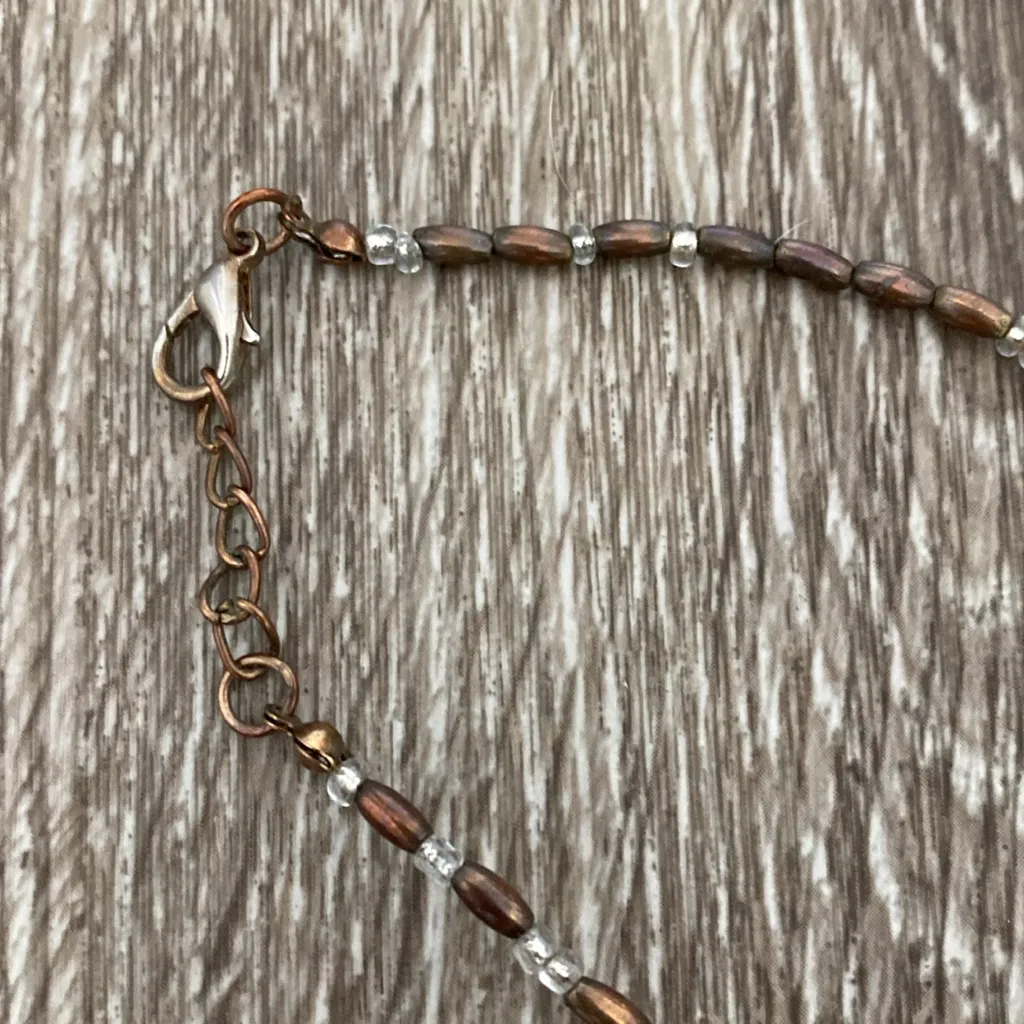 Beaded long necklace moonstones multicolor bohemian boho gypsy fairy Blue - Image 5