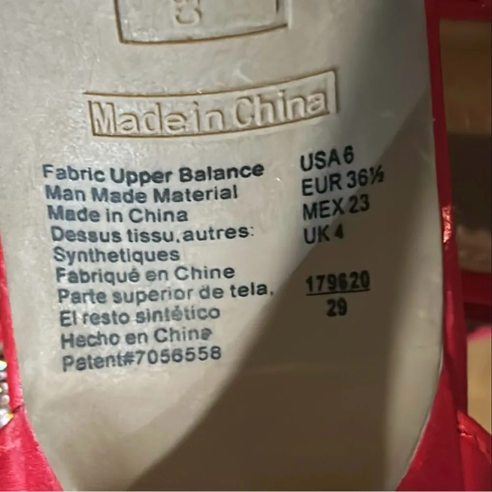 Woman’s Christian Siriano Red Satin Heels With Rhinestones Size 6 - Image 9