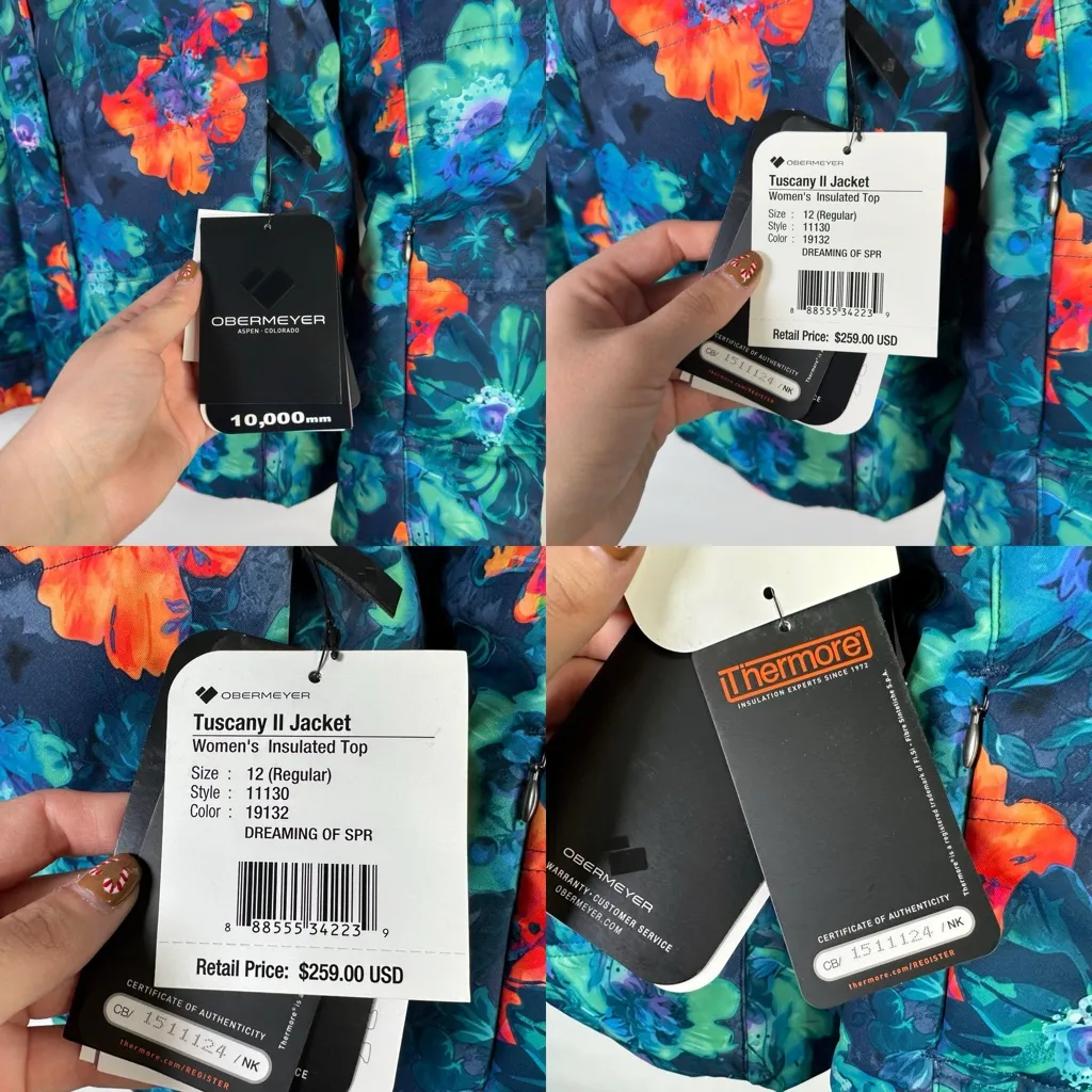 Obermeyer Tuscany II Dream of Spring Floral Insulated Ski Snow Jacket Women 12 - Image 14