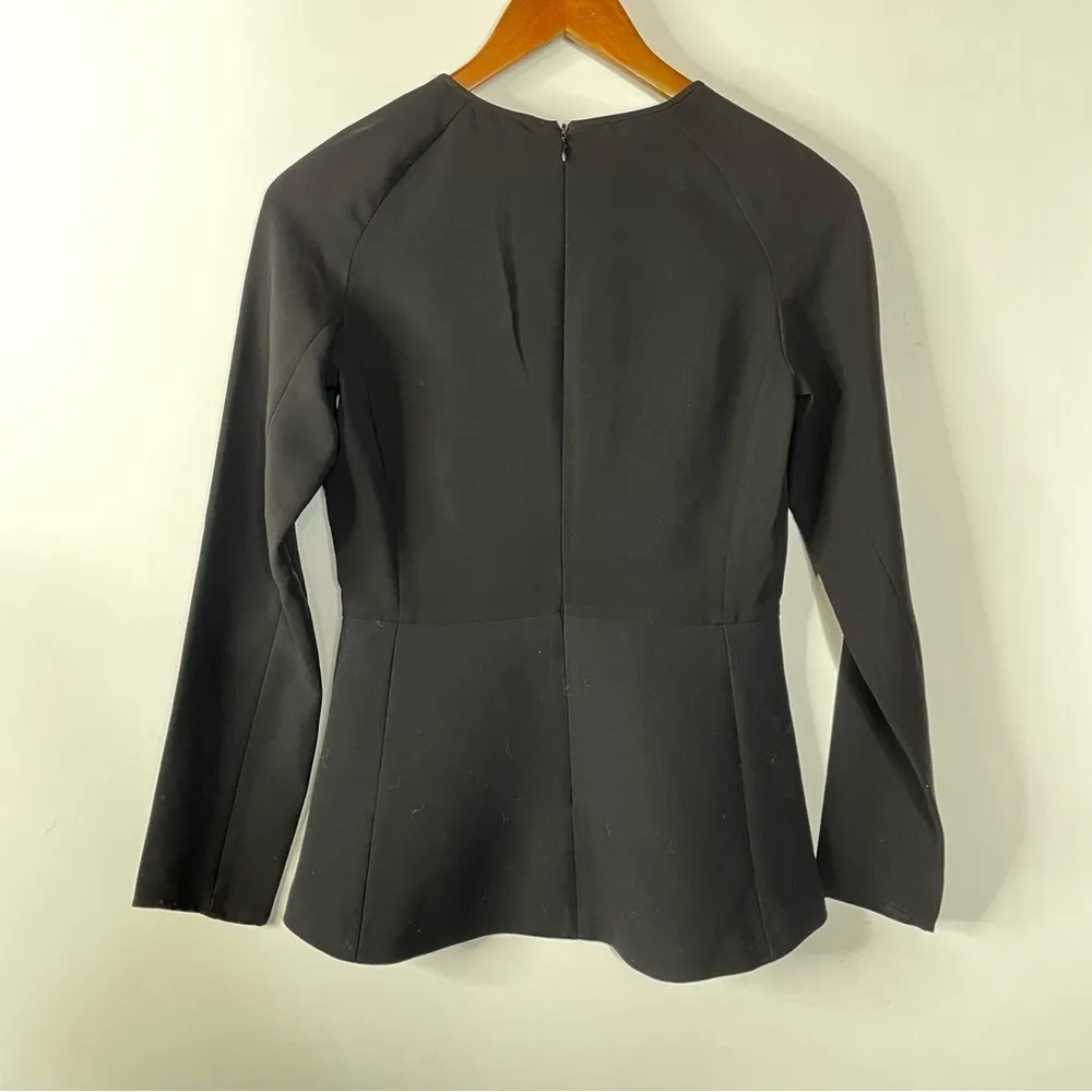 ZARA  Structured Black Long Sleeve Blouse Size Xsmall - Image 2