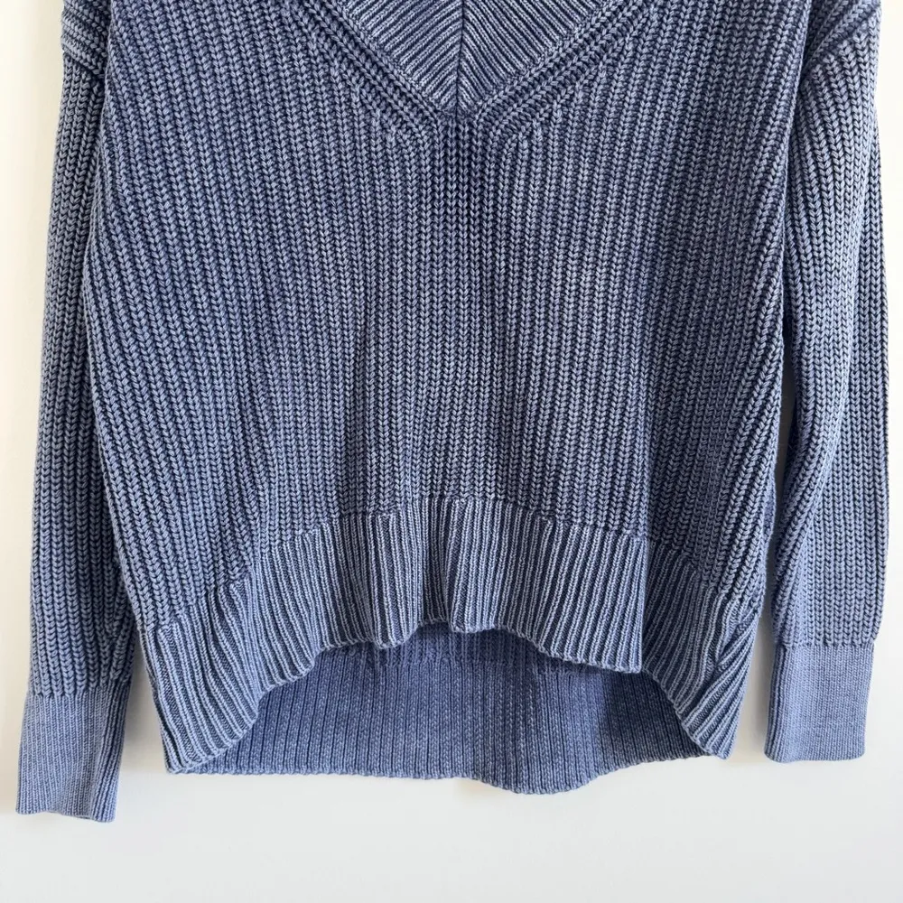 Aerie Blue Knit V Neck Oversized Relaxed Sweater Size XS - Image 5