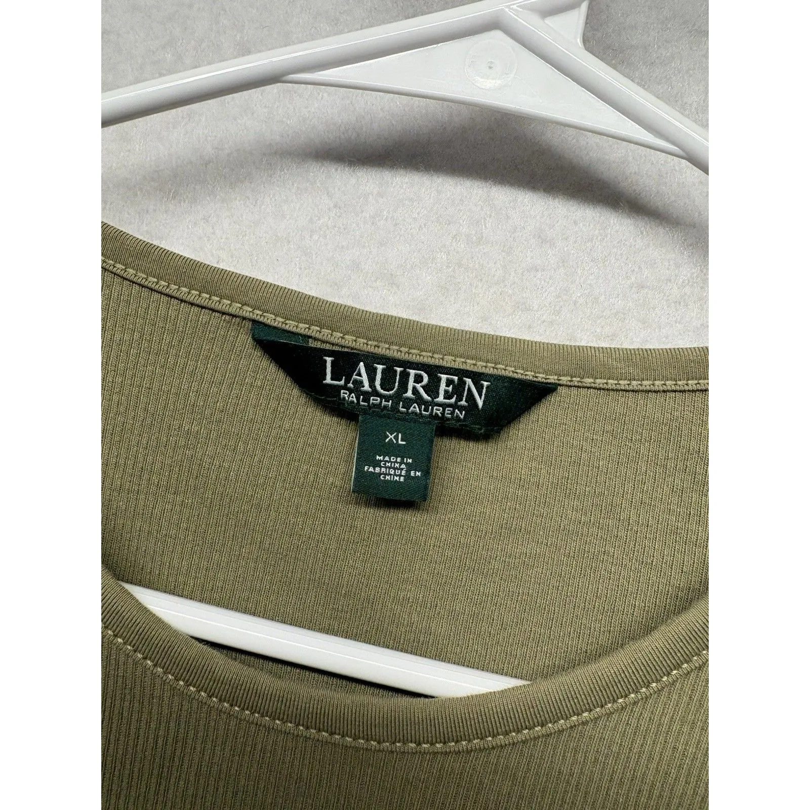 LRL Ralph Lauren Cotton Long Sleeve Women's Green Ribbed Knit XL Button Preppy - Image 2