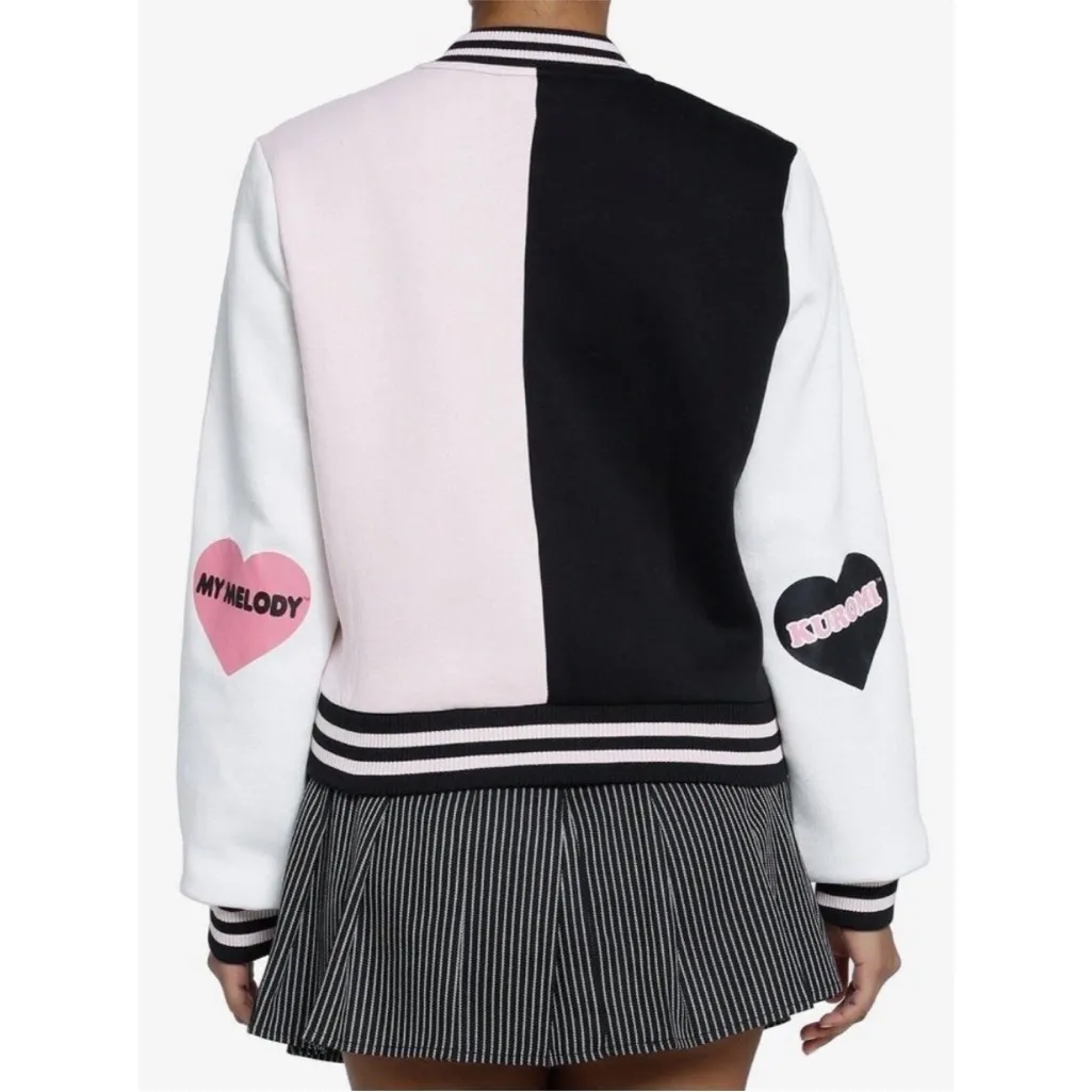 Hello Kitty Sanrio X Hot Topic My Melody & Kuromi Split Varsity Jacket Plus Size - Image 9
