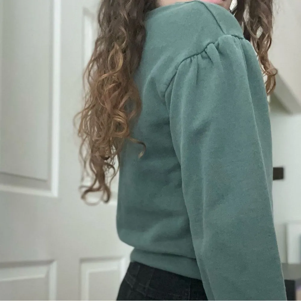 Madewell x Karyn Walker‎ Oversized Crop Crewneck Sweater  Puff Loose Sleeves XS - Image 3