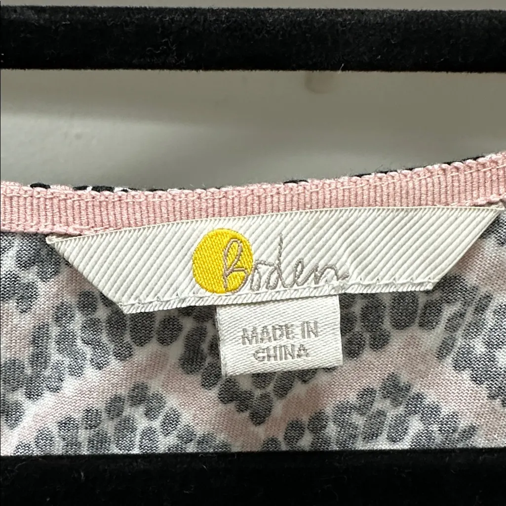 Boden Pink and Gray Chevron Dress size 12R Black - Image 2