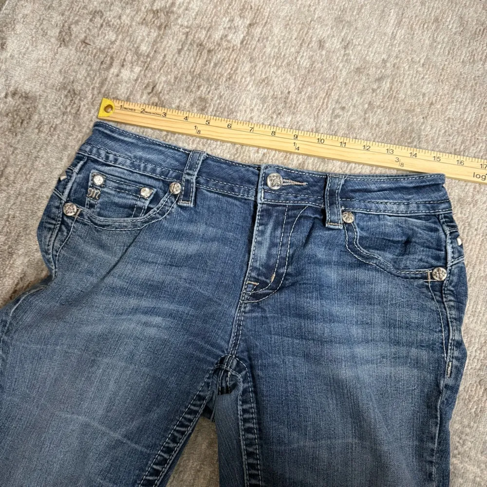 Miss Me Mid Rise Slim Bootcut Bling Embellished Stone and Studded Pockets Y2K - Image 6