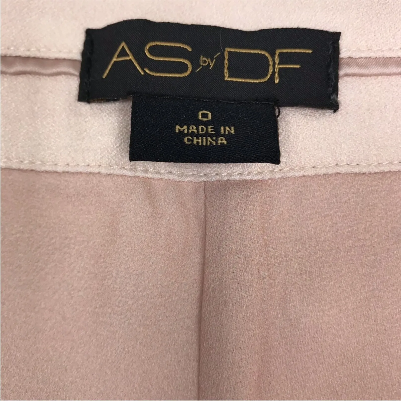 AS By DF Flare Satin Pant Women Sz 0 Blush Fairy Preppy Chick Luxury Party 20's Pink - Image 12