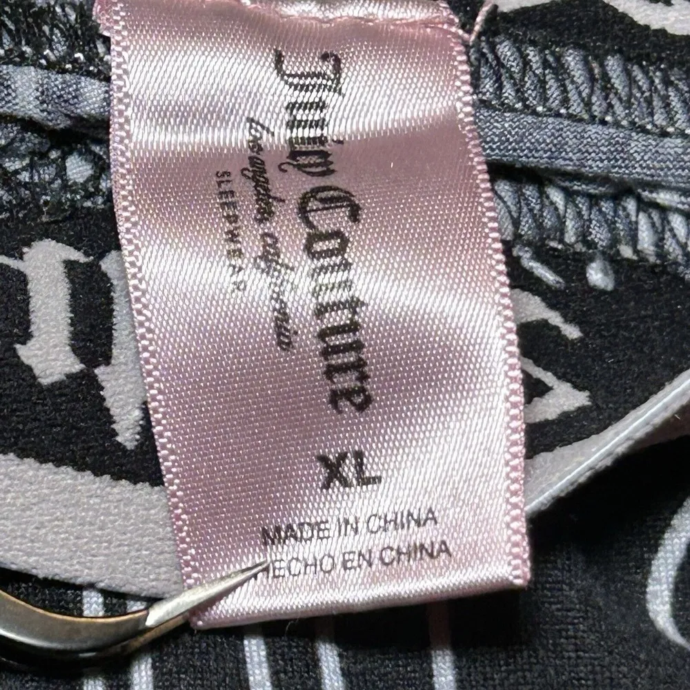 Juicy Couture Black White Logo Pajama Bottoms PJ Lounge Pants Sweatpants Size XL - Image 5