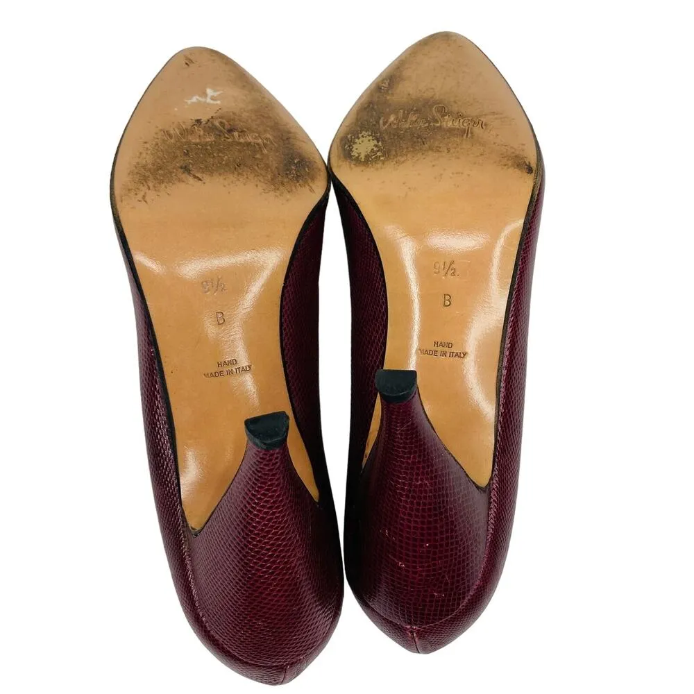 Walter Steiger Heels Pumps 9.5B Burgundy Wine 4" Red Size 9.5 - Image 6