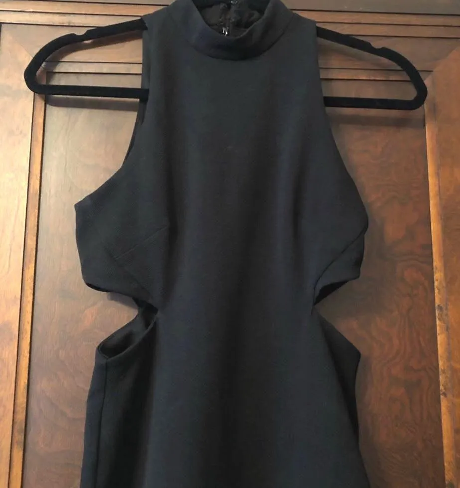 Black Cut Out Wrap Bodycon Formal Dress - Image 3