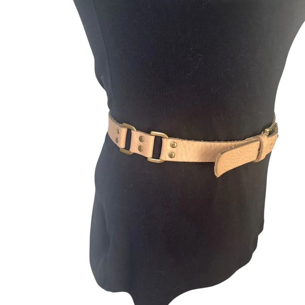 J. Crew Italian Leather Beige/Tan Belt, Sz S - Image 4