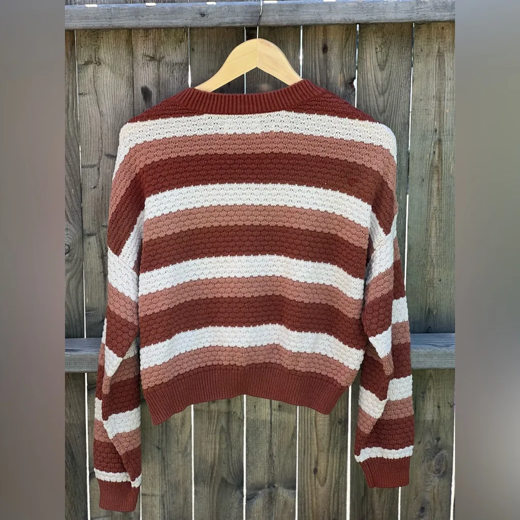Hollister Textured Crewneck Striped Sweater - Image 11
