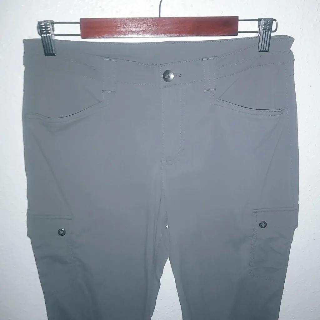 Eddie Bauer T6 32 Lightweight Gray Cargo Ruched Side Capri Outdoors Pants - Image 8