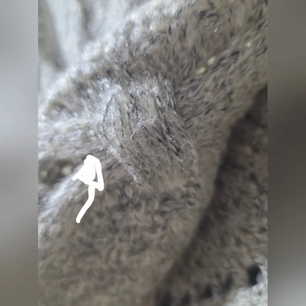 POL Women’s Diamond Eyelet Tan Sweater Cardigan Duster Elbow Patches Boho Size S - Image 7