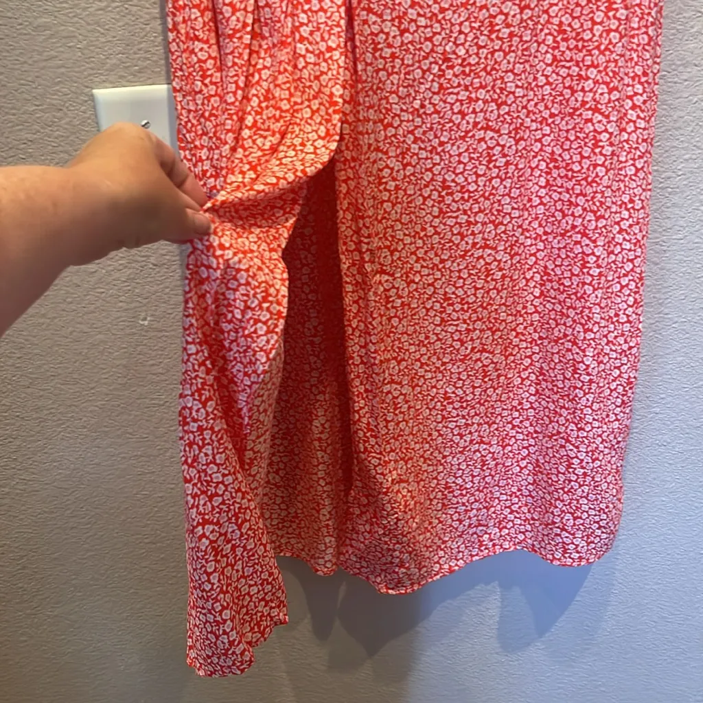 H&M Women’s Long Floral Viscose Skirt Size 6 red pink - Image 9