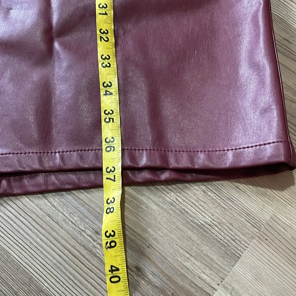 City Slicker Vegan Maxi Skirt Maroon Size 4 NWT faux leather Classy - Image 7