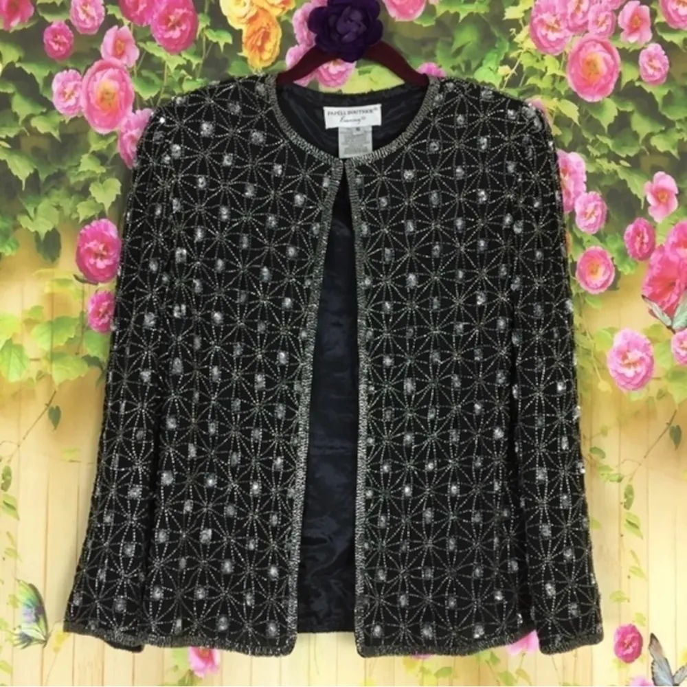 PAPELL BOUTIQUE Vintage Black Beaded Blazer
Size S - Image 2
