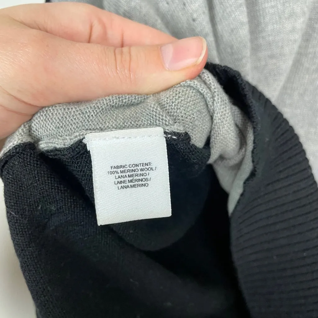 Derek Lam 10 Crosby Woman's S Gray and Black Color Block Merino Wool Sweater - Image 5