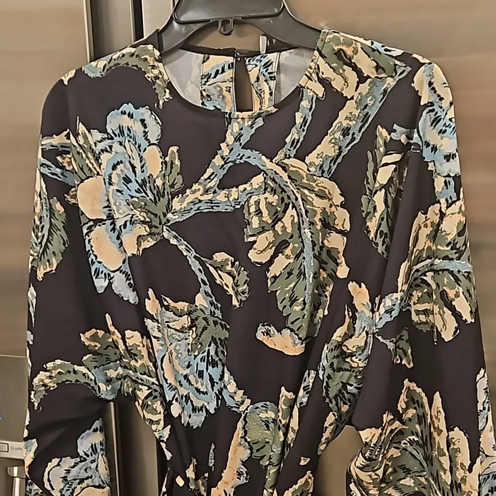 💕RHODE💕 Ella Dress ~ Camellia Vine Black Palm Leaf Botanical Print Small NWOT - Image 14