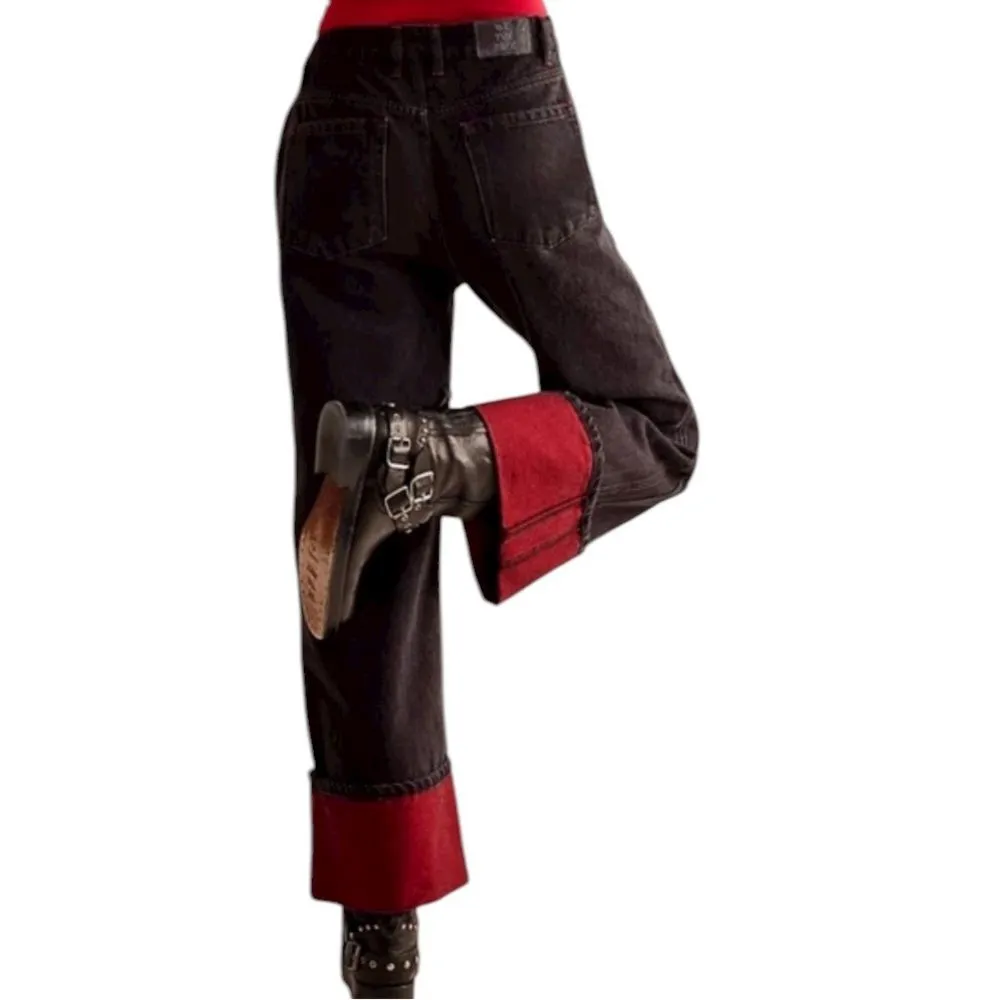 We the Free Free People Final Countdown Low Rise Cuffed Boyfriend Black 28 - Image 2