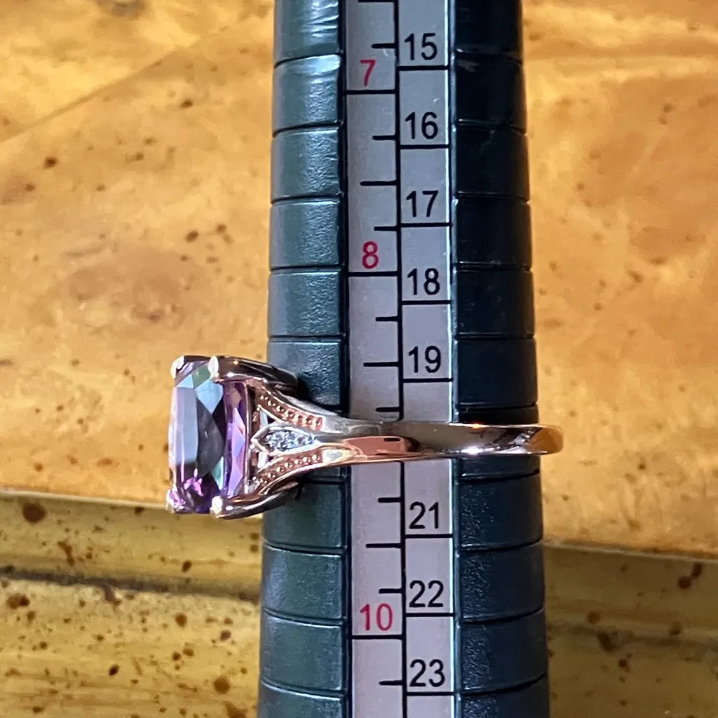 Moroccan Amethyst Sterling Silver Ring Purple - Image 8